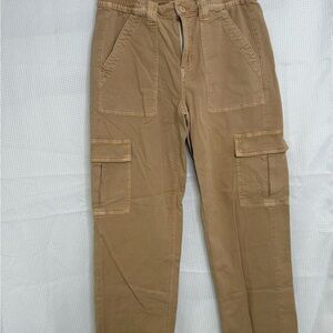 American Eagle Outfitters Tan Cargo Jumpsuit Straight Leg